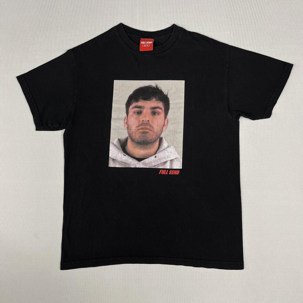 Full Send Shirt Mens M Black Portrait Photo Graphic Logo Tee Streetwear